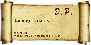 Darvay Patrik névjegykártya