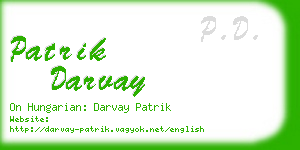 patrik darvay business card